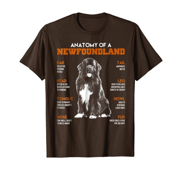 

anatomy of a newfoundland dogs t shirt funny gift, White;black