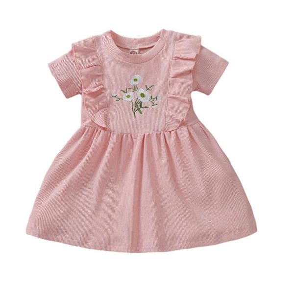 

girl's dresses baby girls casual dress print stitching, Red;yellow