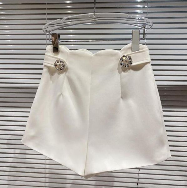 

women's shorts spring diamond women waist design elegant solid color three-point fashion ol suit s666, White;black