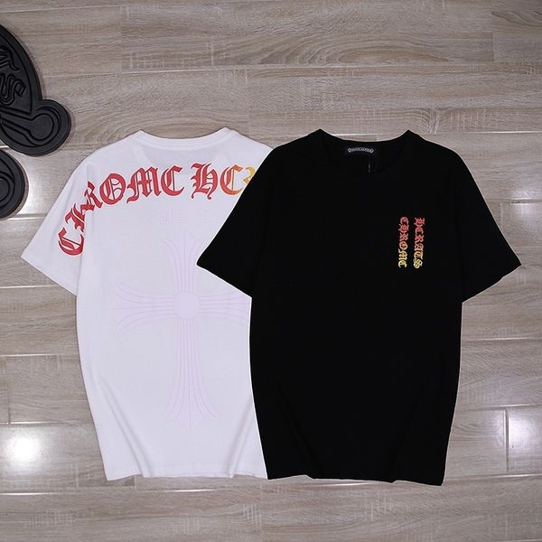 

65% off outlet online store 21ss summer new gradual change letter cross short sleeve men's and women's fashion, White;black