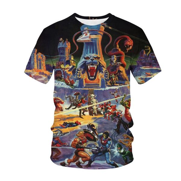 

men's t-shirts masters of the universe 3d print men women fashion streetwear o-neck t shirt anime harajuku kids tees boy clothing, White;black