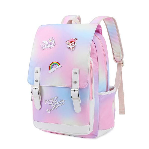 

school bags rainbow backpack for girls women personalized college bookbags teenagers lightweight water resistant