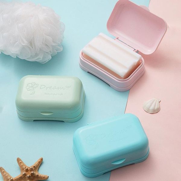 

soap dishes box holder with lid for bathroom camping gym