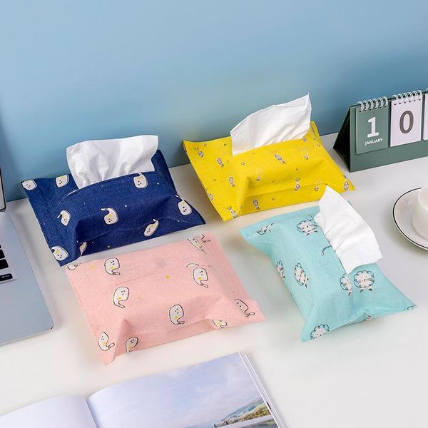 

tissue boxes & napkins 10pcs creative cartoon fabric paper towel bag imitation linen drawer set bedroom bedside table storage box