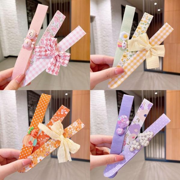 

hair accessories 3pcs girls cute bow hairbands bands post children headband hairpin bangs posted barrette headdress, Slivery;white