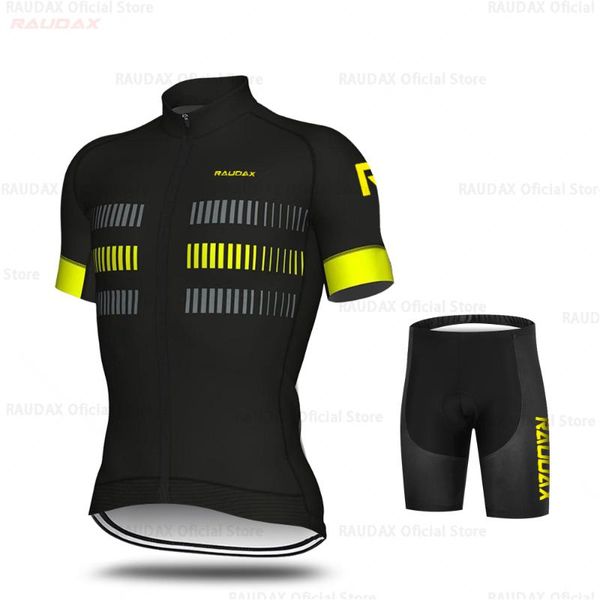 

racing sets raudax men cycling team jerseys set 2021 mtb bib shorts bike jersey triathlon ropa ciclismo hombre clothing suit, Black;blue