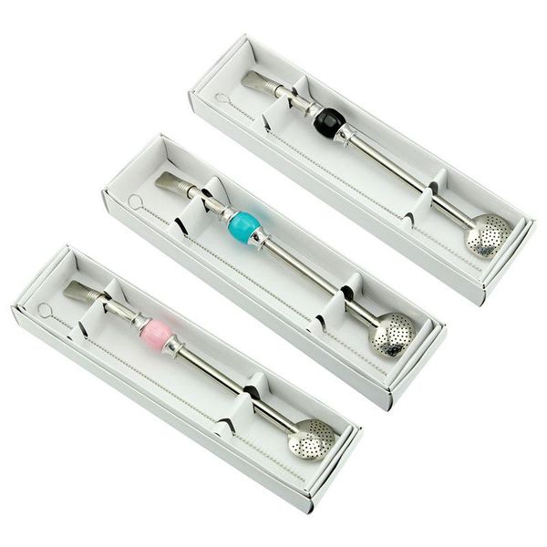 

disposable dinnerware stainless steel straws reusable bombilla drinking filtered spoon straw