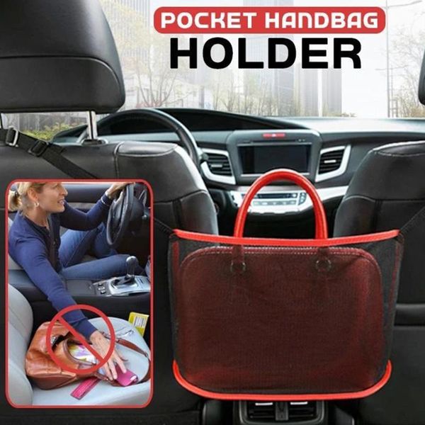 

storage bags car net pocket handbag holder seat between pet barrier dog auto interior accessories