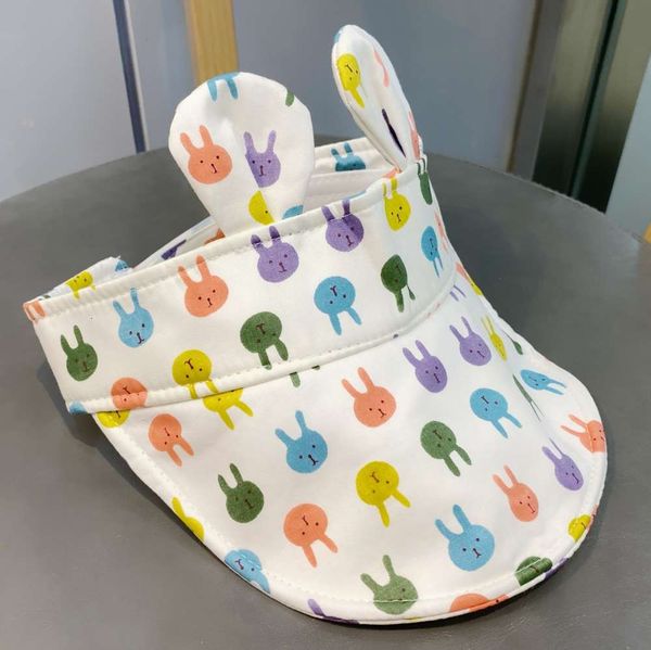 

cotton fisherman's hat children's empty outdoor ultraviolet baby sunshade summer boys and girls cartoon big brim hat, Yellow