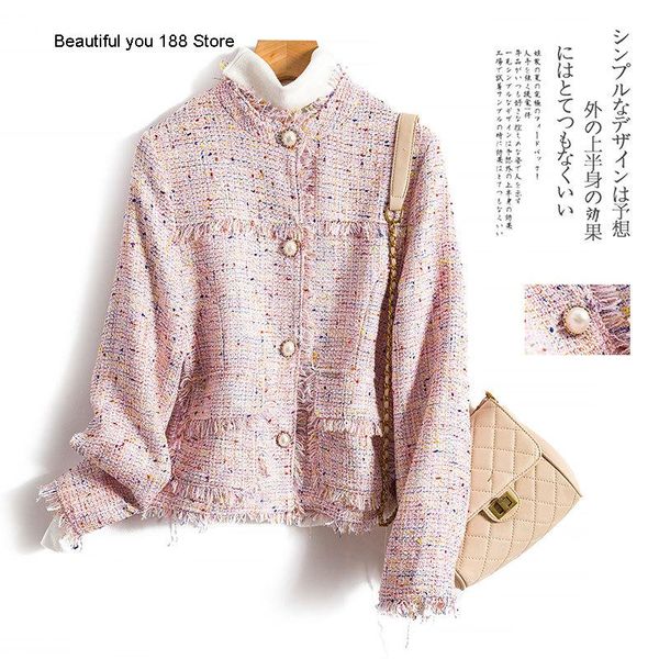 

autumn and winter women's clothing personalized sweet woolen short coat two piece pants, White