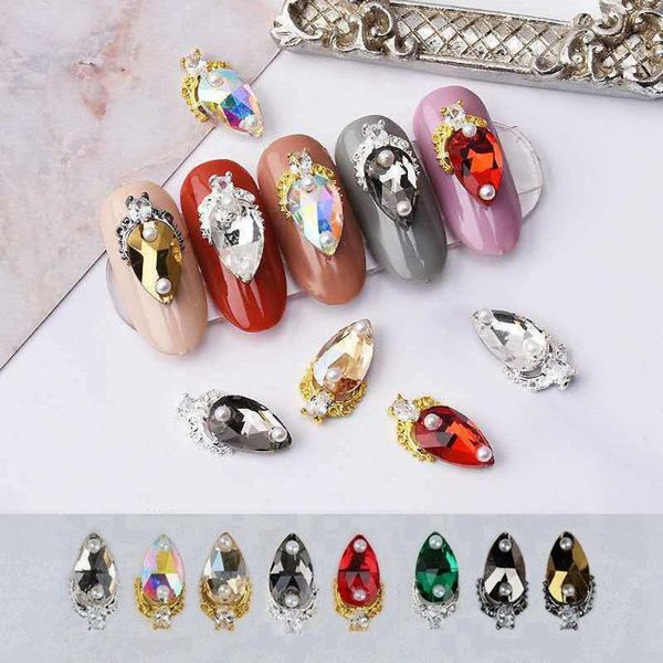 

nail art decorations aurora phantom water droplets rhinestones gold champagne diamond flat back jewelry delicate charms 3d manicure tools, Silver;gold