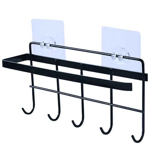 

towel racks paper holder for kitchen,2 in 1 adhesive hooks wall hangers heavy duty waterproof sticky hanger hook
