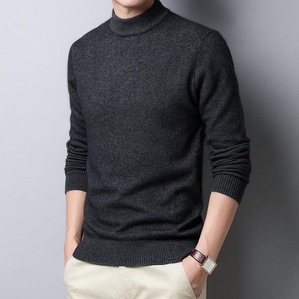 

men's sweaters woolen solid color cashmere men slim autumn winter o-neck pullovers japanese korean streetwear, White;black