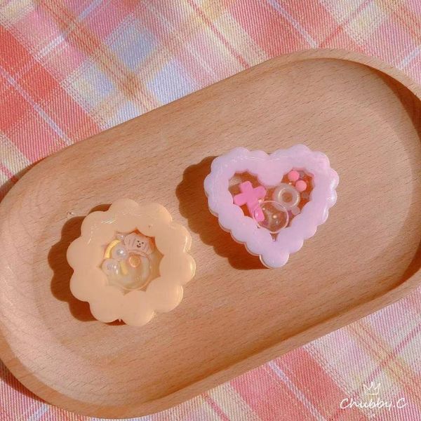 

craft tools 3d cute heart quicksand cookie shape resin shaker mold flower silicone handmade replication mould