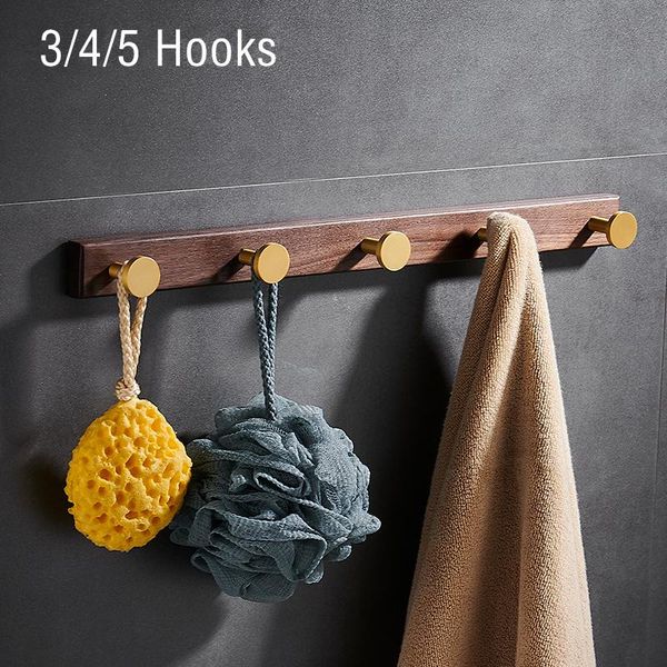 

hooks & rails black walnut coat wall hanging row for towels in the bathroom household accessories