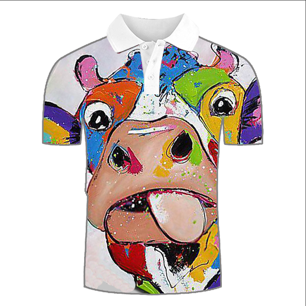 

animal oil painting 3d printing t-shirt visual impact party shirt street punk gothic round neck american muscle style short sleeve, White;black