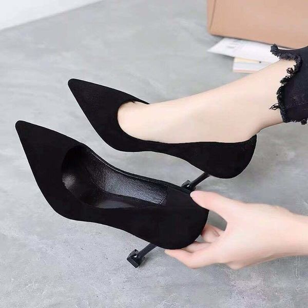 

dress shoes women heels shoe women's heel high 2021 spring autumn chaussure femme zapatos mujer, Black