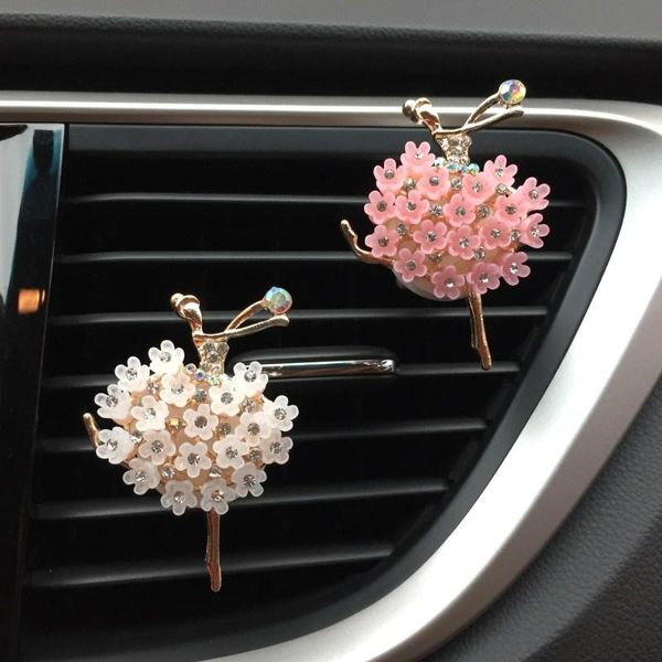 

interior decorations car solid air freshener ballet girl outlet perfume clip fashion decoration bling ornament