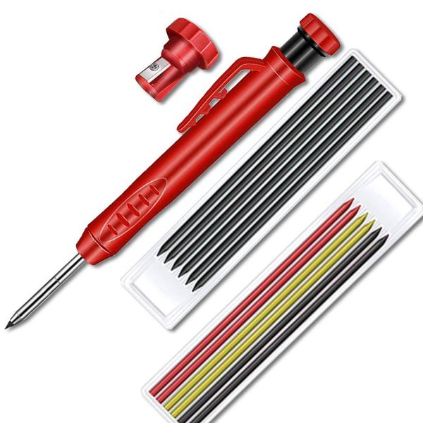

professional hand tool sets solid carpenter pencil set with refill leads built-in sharpener deep hole mechanical drawing wood glass construc