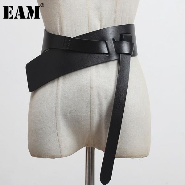 

belts [eam] pu leather multicolor black irregular split joint long belt personality women fashion all-match spring 2021 1z515, Black;brown