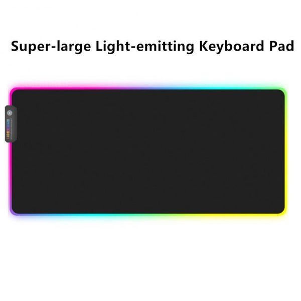 

mouse pads & wrist rests 1pc large rgb gaming pad rubber base led lighting extended keyboard mat anti-slip for pc laptop