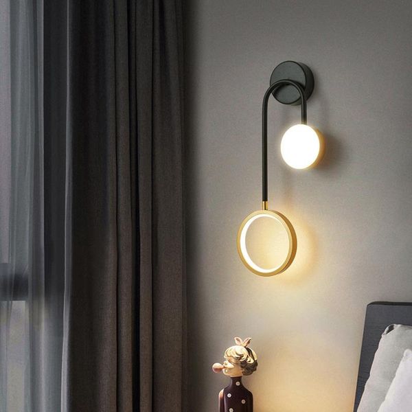 

wall lamps deyidn modern gold lamp simple circular creative sconce for bedroom living room indoor stair background led