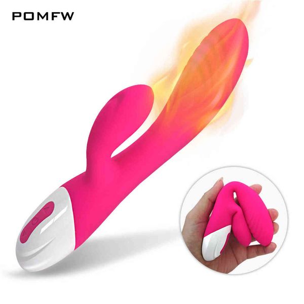 NXY Vibratoren Leistungsstarker Kaninchen-G-Punkt-Penis-Dildo-Vibrator Sexspielzeug für Frauen Erwachsene Produkte Klitoris-Sauger Aufladbare weibliche Paare 1119