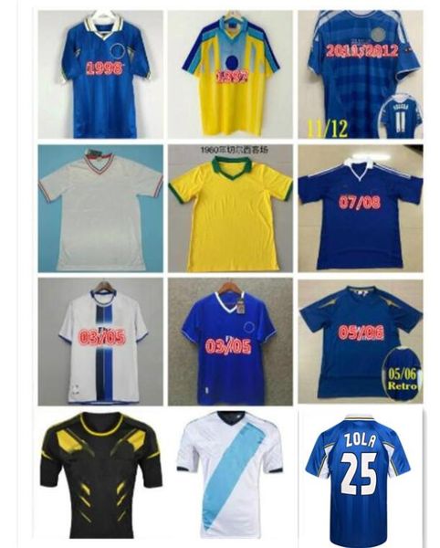 

1997 1998 gullit zola wise hughes viall retro soccer jersey leboeuf di matteo hughes desailly gullit vintage classic football shirt, Black;yellow