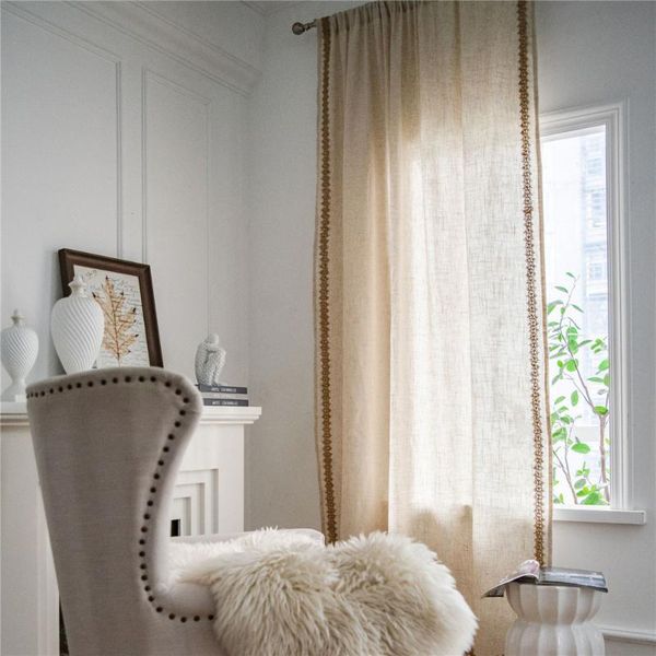 

white lace edge curtain semi blackout kitchen simple partition bay window & drapes