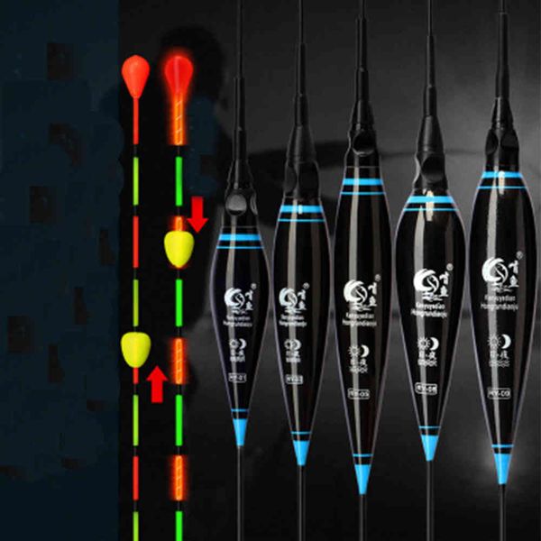 Galleggiante da pesca elettronico con perline accattivanti Galleggianti con bastoncino luminoso LED Indicatore di coda lunga Slip Drift Tube Night Tackle