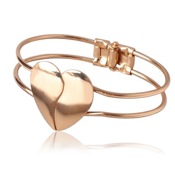 

charm bracelets heart shape bracelet glossy love open jewelry, Golden;silver