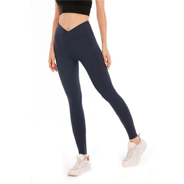 

yoga outfit women sports pants tights fitness leggings squat proof high waist gym clothing running tie feet nudity trousers