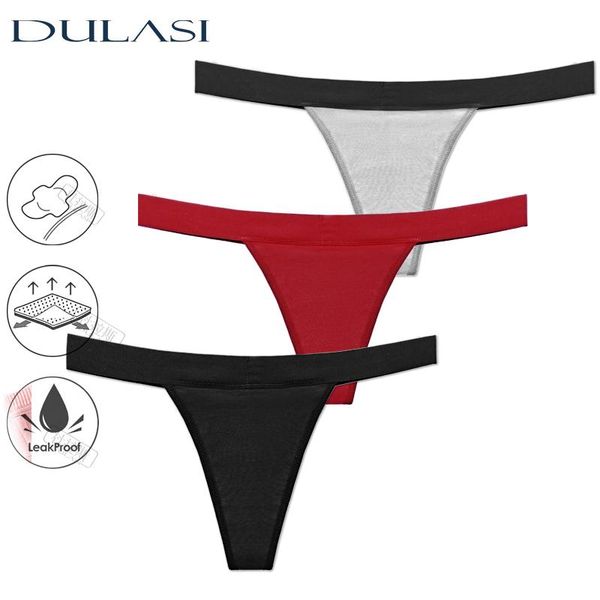 

women's panties menstrual for women breathable cotton thong period underwear fashion lingerie low rise briefs small flow s-4xl, Black;pink