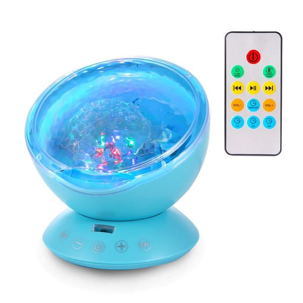 2022 Nova Drop Shipping 7 Cores LED Night Light Sky Controle Remoto Ocean Wave Projetor com mini music novidade lâmpada de bebê ou crianças