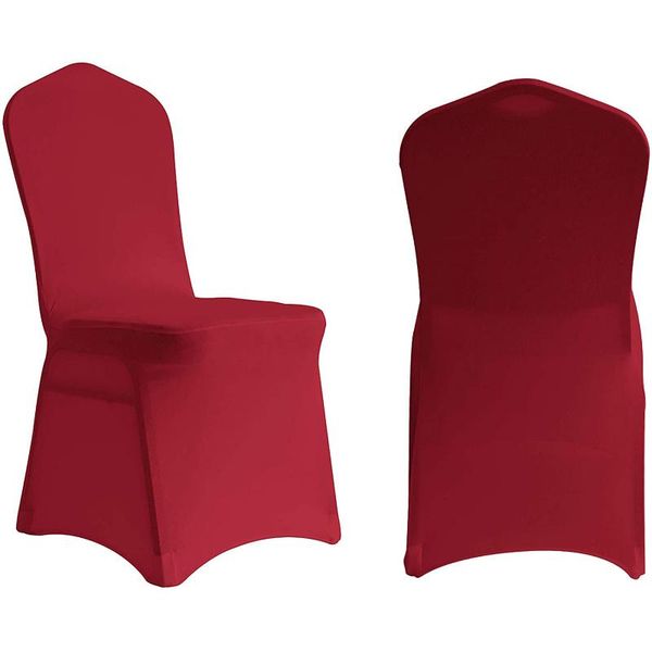 

polyester spandex burgundy chair covers for weddings el outdoor party decor banquet slipcover