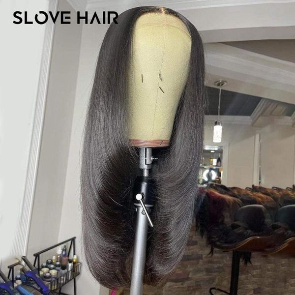 

lace wigs 180% straight front human hair for women prepluck natural black remy brazilian 13x4 wig bleached knots slove, Black;brown