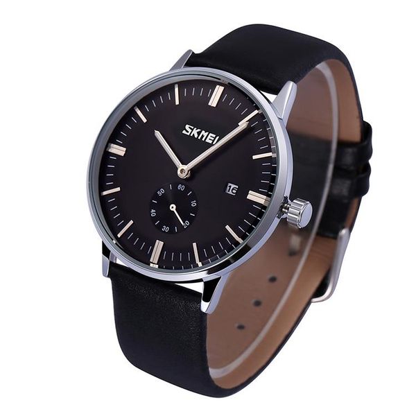 

wristwatches 2021 brand fashion men business watch leather strap waterproof quartz casual men's automatic date relogio masculino, Slivery;brown