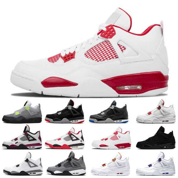 

2021 new basketball shoes 4s man cat taupe shimmer desert moss white oreo cement university blue sail pine green pure money travis bred diy