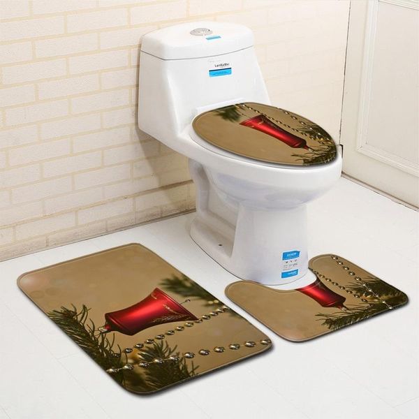 

bath mats christmas pattern bathroom decor toilet seat mat products rug carpet sets