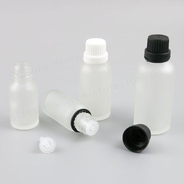 

storage bottles & jars 20x empty frosted clear amber glass essential oil container tamper evident plastic cap bottle 5ml 10ml 15ml 20ml 30ml