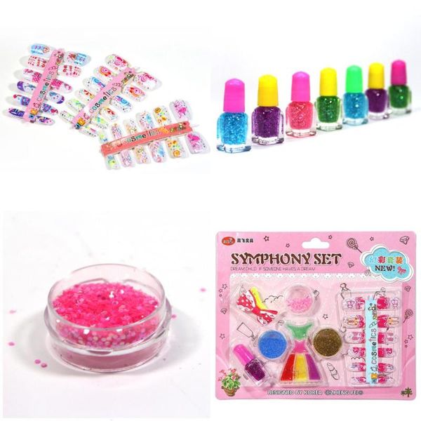 

nail art kits children makeup toy girl play house diy fake patch manicure set toys fairy dress up game for gift