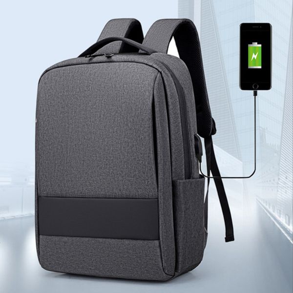 

new men business lapbackpacks 15.6 inch fashion travel school bag usb charging port simple male waterproof backpacks mochila