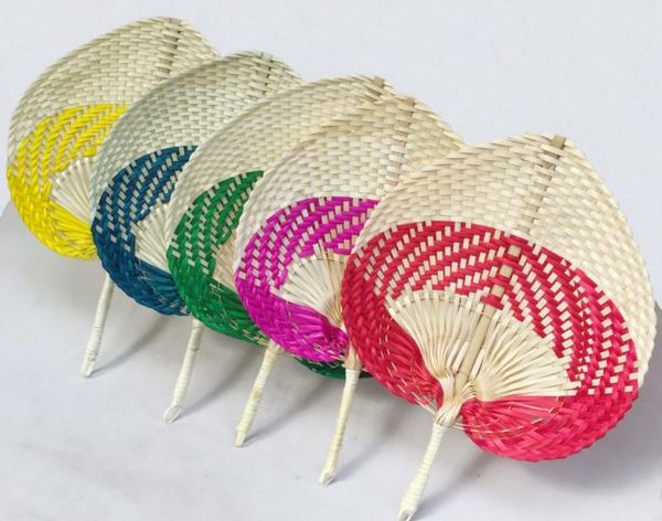 

party favor 50pcs dance straw hand fans bamboo weaving banana fan hand-woven sn701