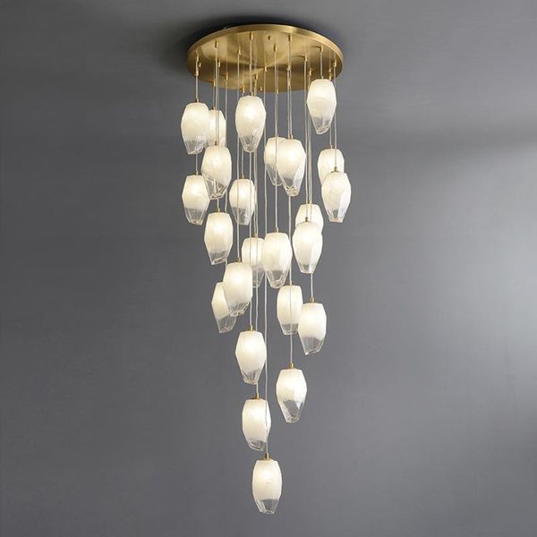 

chandeliers art designer modern led chandelier glass lamp ac110v 220v hanging staircase lighting fixtures villa lights