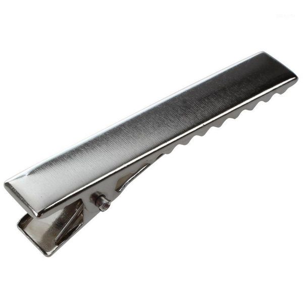 

silver tone alligator clips prong barrettes hair 46x8mm1