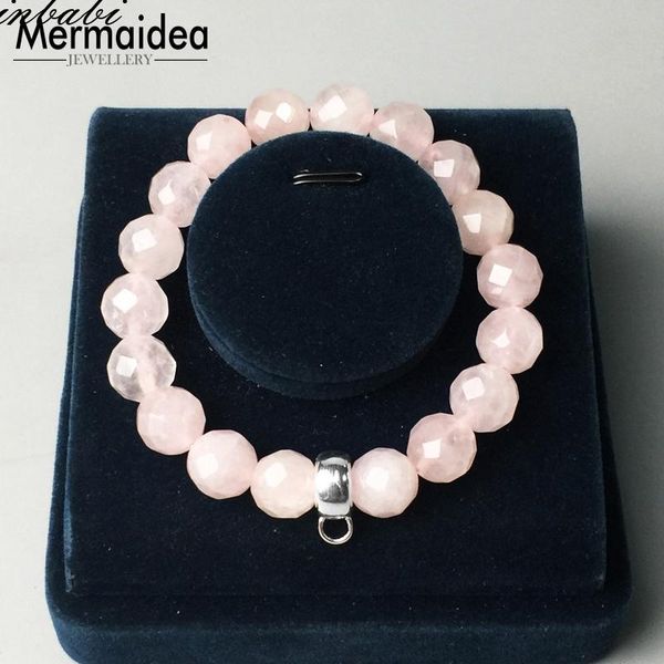 

charm bracelets bracelet pink quartz stone carrier for women romantic gift trendy club, Golden;silver