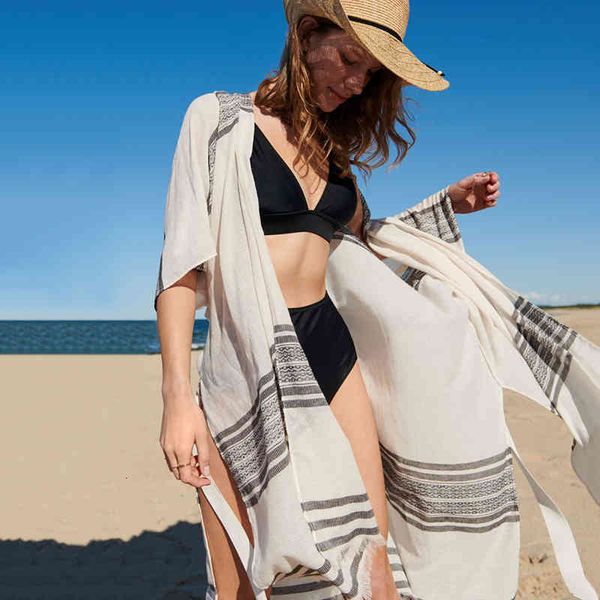 

women's swimwear summer 2021 beach pizza striped vest white swimsuit, White;black