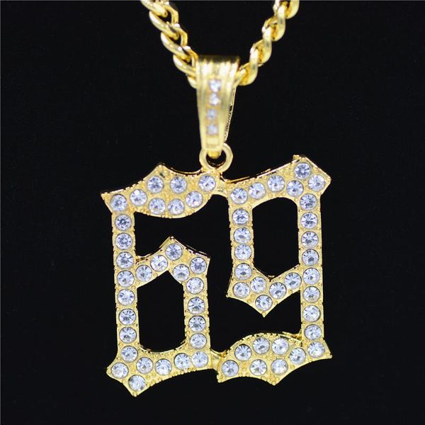 

pendant necklaces men hip hop out bling 69 pendants necklace hiphop charm jewelry gifts for, Silver
