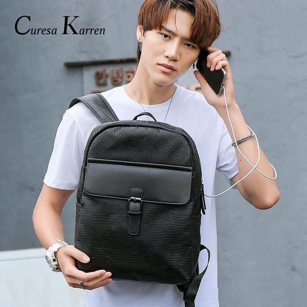 

backpack designer ladies genuine leather casual shoulder bag multi-function zipper computer bags