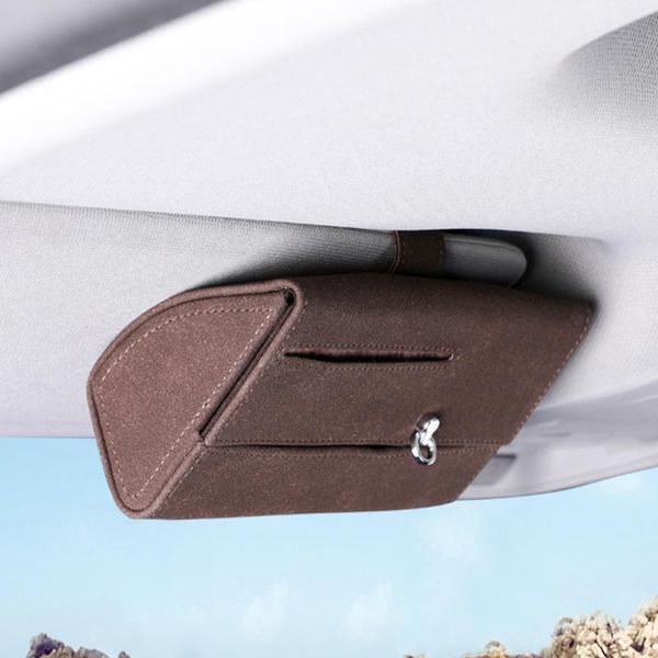 

other interior accessories universal car glasses card flip storage box pu leather sun visor mount holder